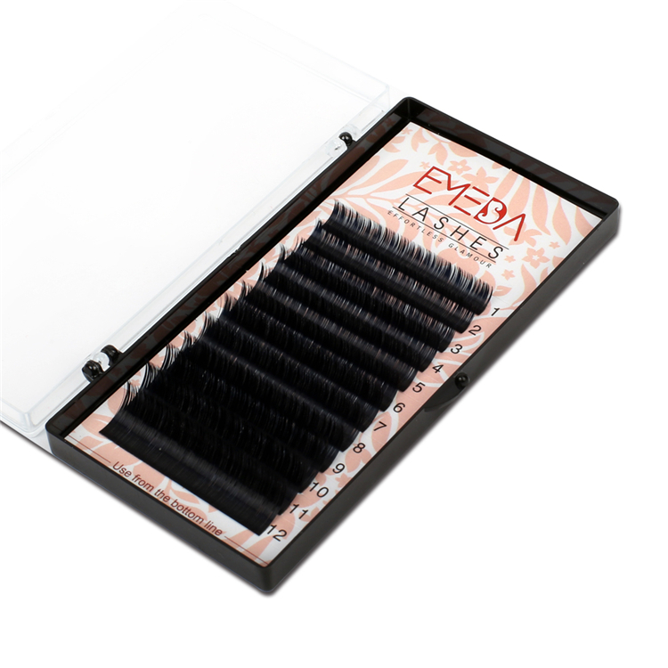 Glossy Black Synthetic Mink Eyelash Extension JS